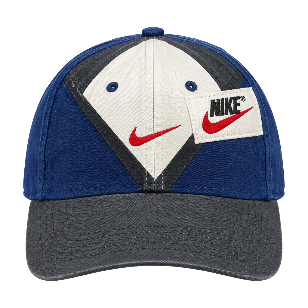 Vintage Nike Snapback Hat Blue Orange Swoosh 90s 1