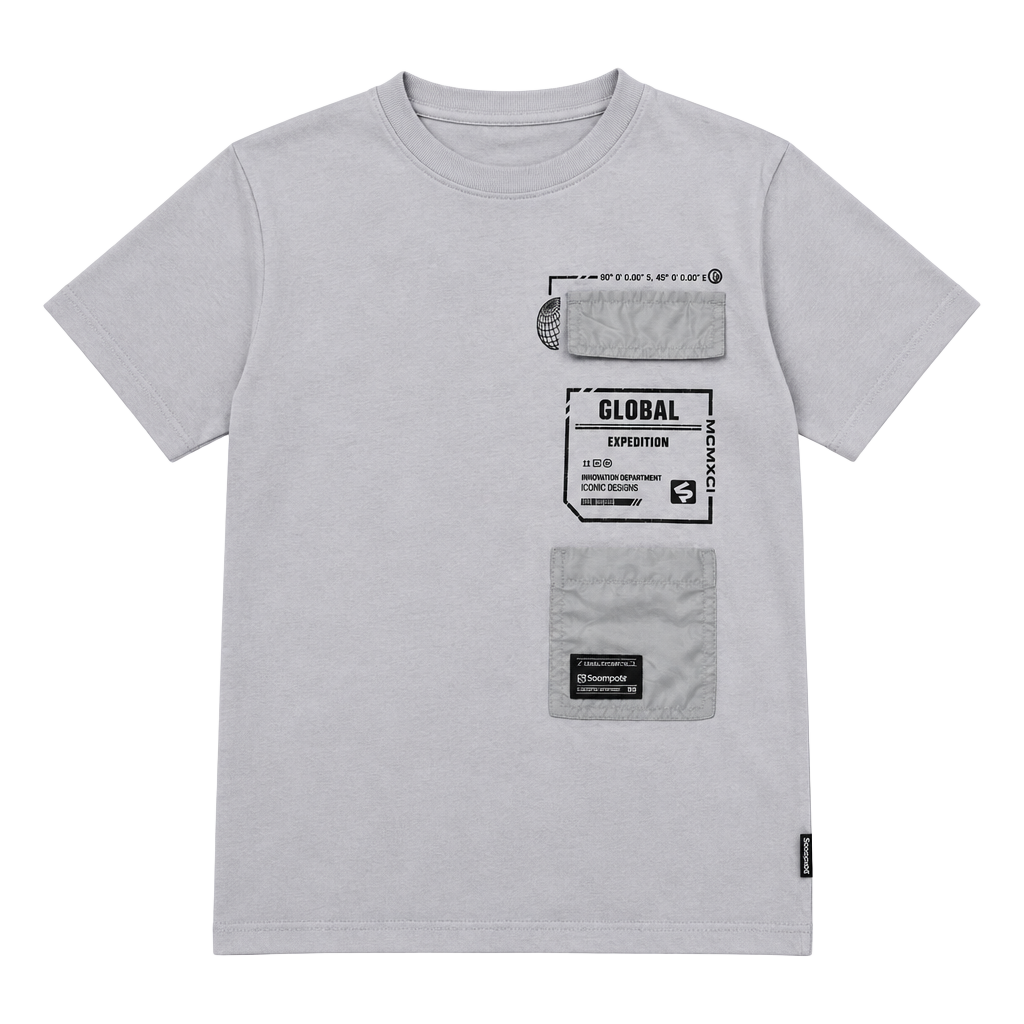 Southpole Global Expedition T-Shirt Size S White Graphic Pocket Tee 1