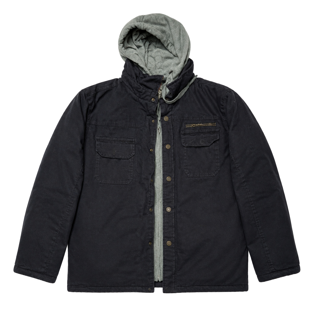 Wrangler Workwear Men's Navy Blue Utility Field Jacket with Removable Hood 1