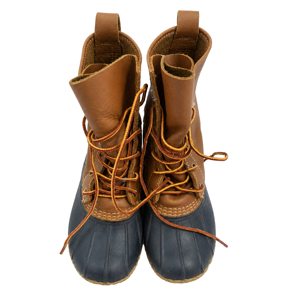 L.L. Bean Classic Duck Boots Brown Leather & Rubber Waterproof Boots 1