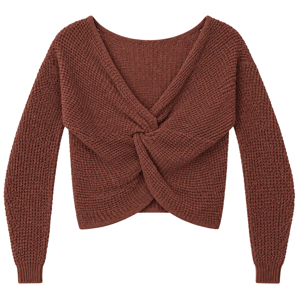 Moon & Madison Twist Front Sweater Size M Pink New 1