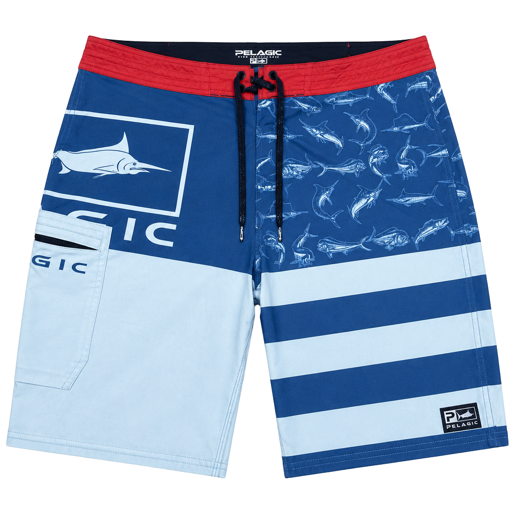 Pelagic Men's Blue Water Americamo Fishing Boardshorts - Size 38 1