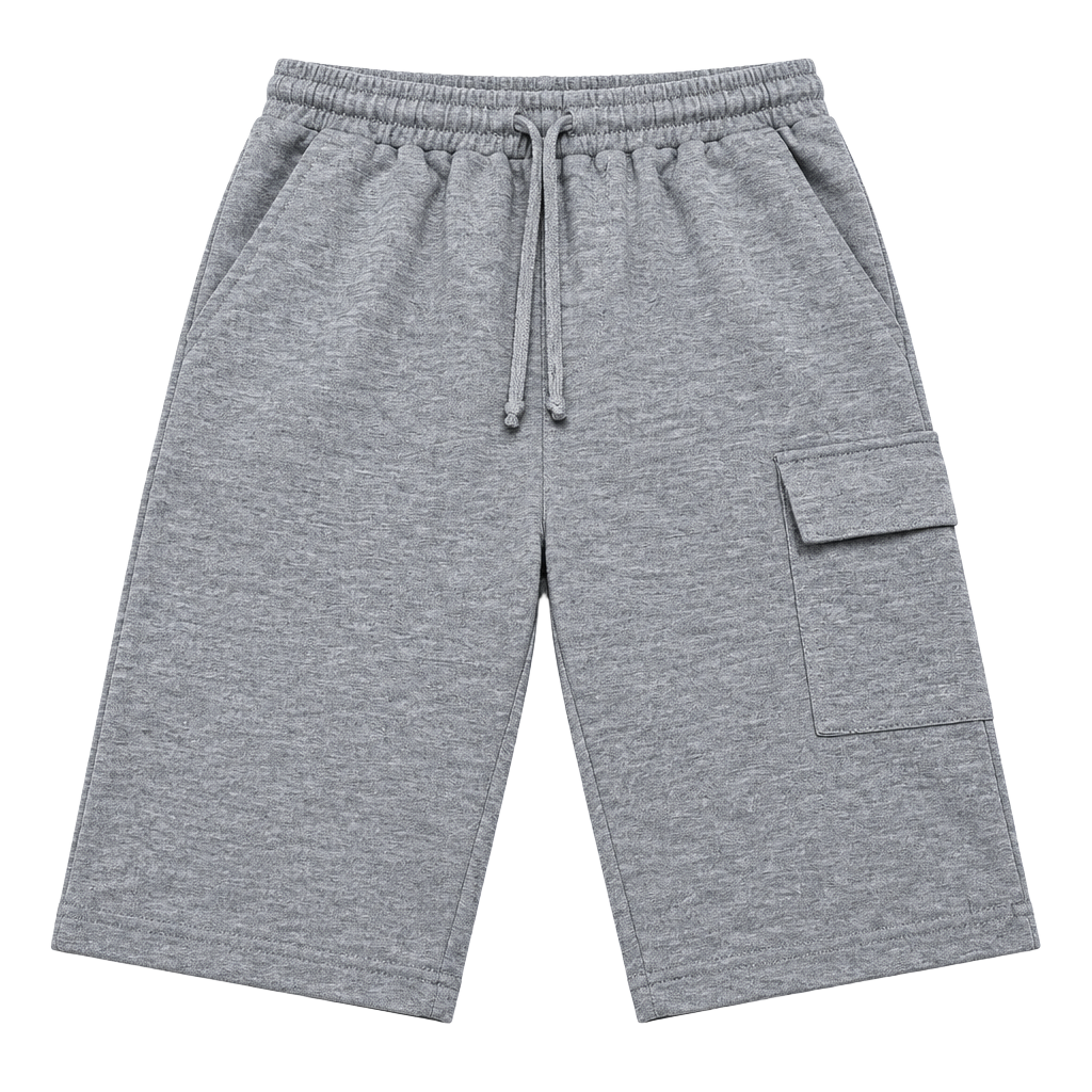 Langyiwee Cargo Sweat Shorts Grey Drawstring 1