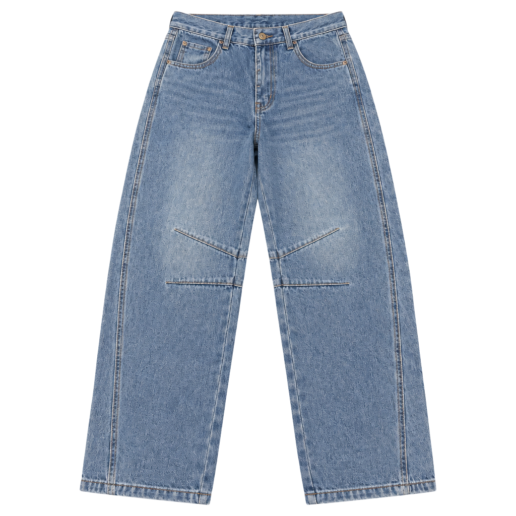 Denim Jeans Size 8 Blue Wide Leg Knee Paneled 1