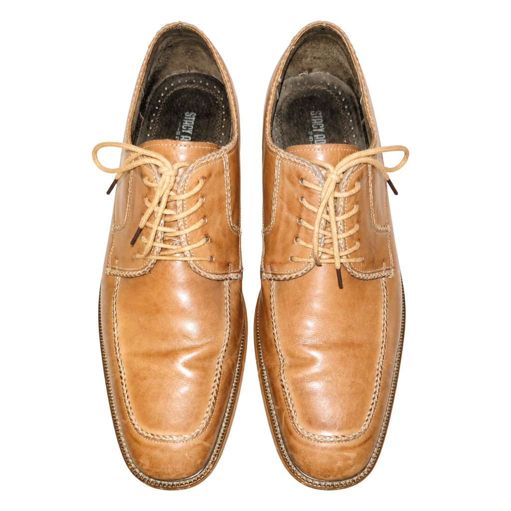 Stacy Adams Men's Tan Leather Square Toe Lace-Up Dress Shoes 1
