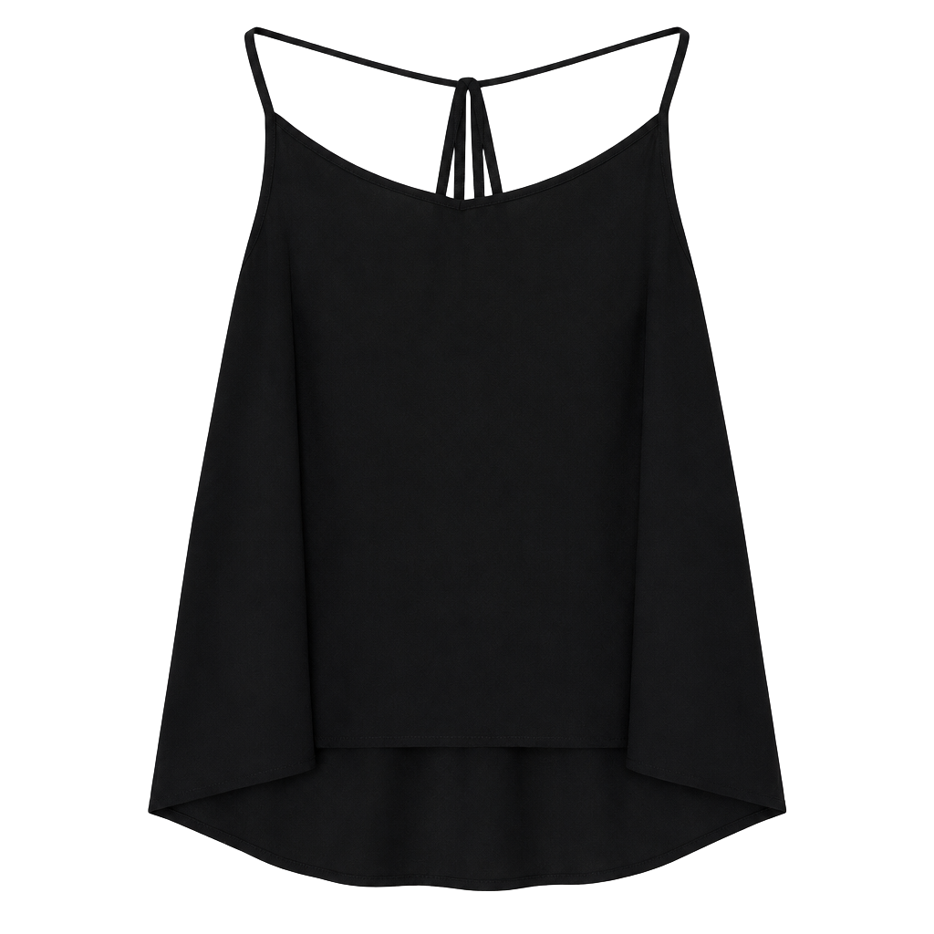 Abercrombie & Fitch Tank Top Size M Black Chiffon Strappy Back 1