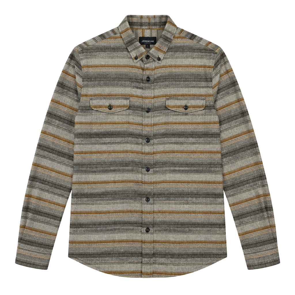 Jeremiah Long Sleeve Button Up Shirt Size M Multi Striped Flannel 1