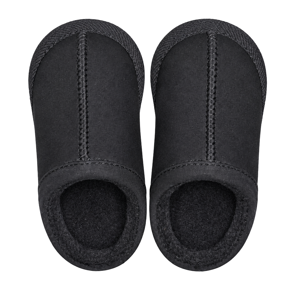 Cat & Jack Kid’s Slippers Child Size 6 Black Faux Fur Clog 1