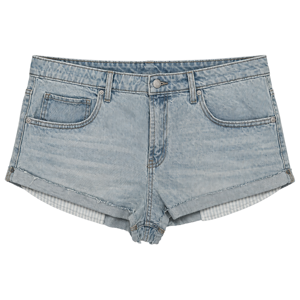Wild Fable Mid-Rise Cheeky Shorts Size 16 Light Wash Rigid Denim 1