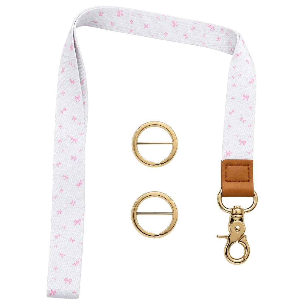 Pink Bow Badge Lanyard for Women 1