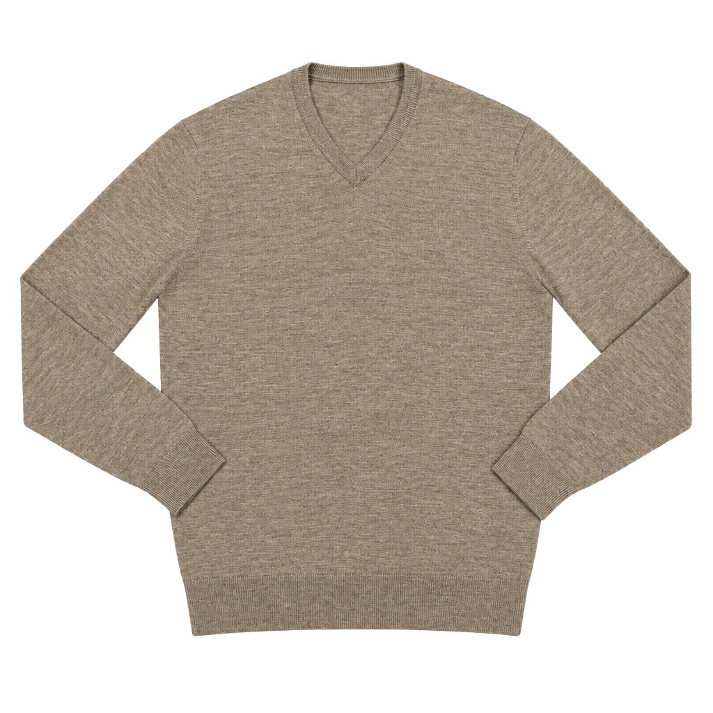 Thomas Pink V-Neck Sweater Size L Brown Wool Pullover 1