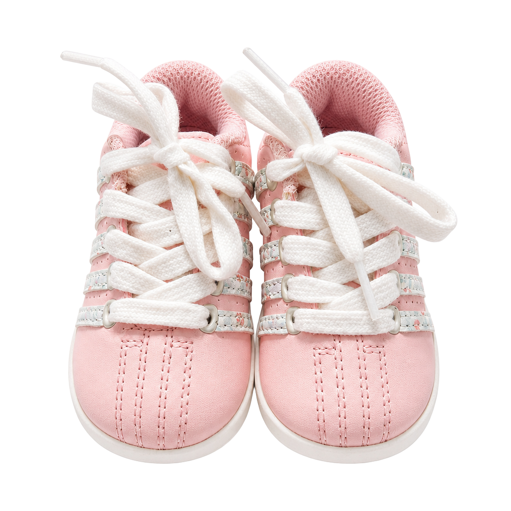 K-Swiss Toddler Girl's Pink Floral Stripe Leather Tennis Shoes 1