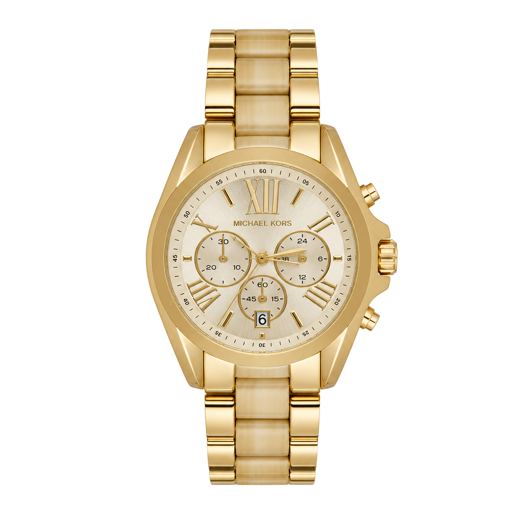 Michael Kors Bradshaw MK5722 Gold-Tone and Horn Acetate Chronograph Watch 1