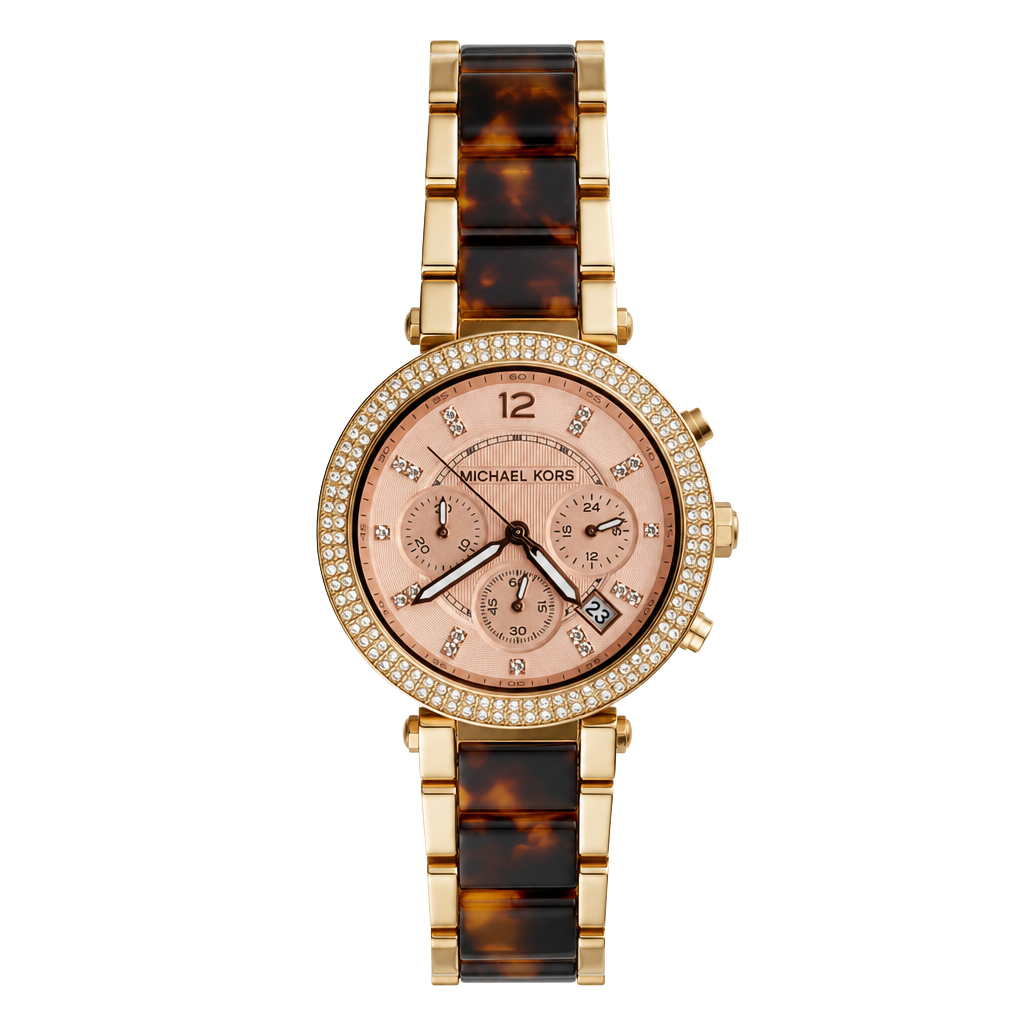 Michael Kors Parker Women's MK5538 Rose Gold and Tortoise Chronograph Watch 1