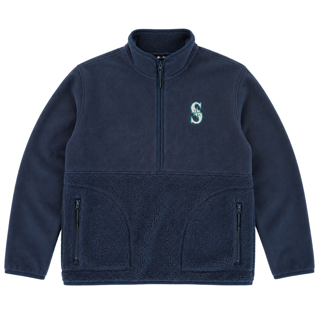 Antigua Women's Seattle Mariners Figure Half-Zip Fleece Pullover 1