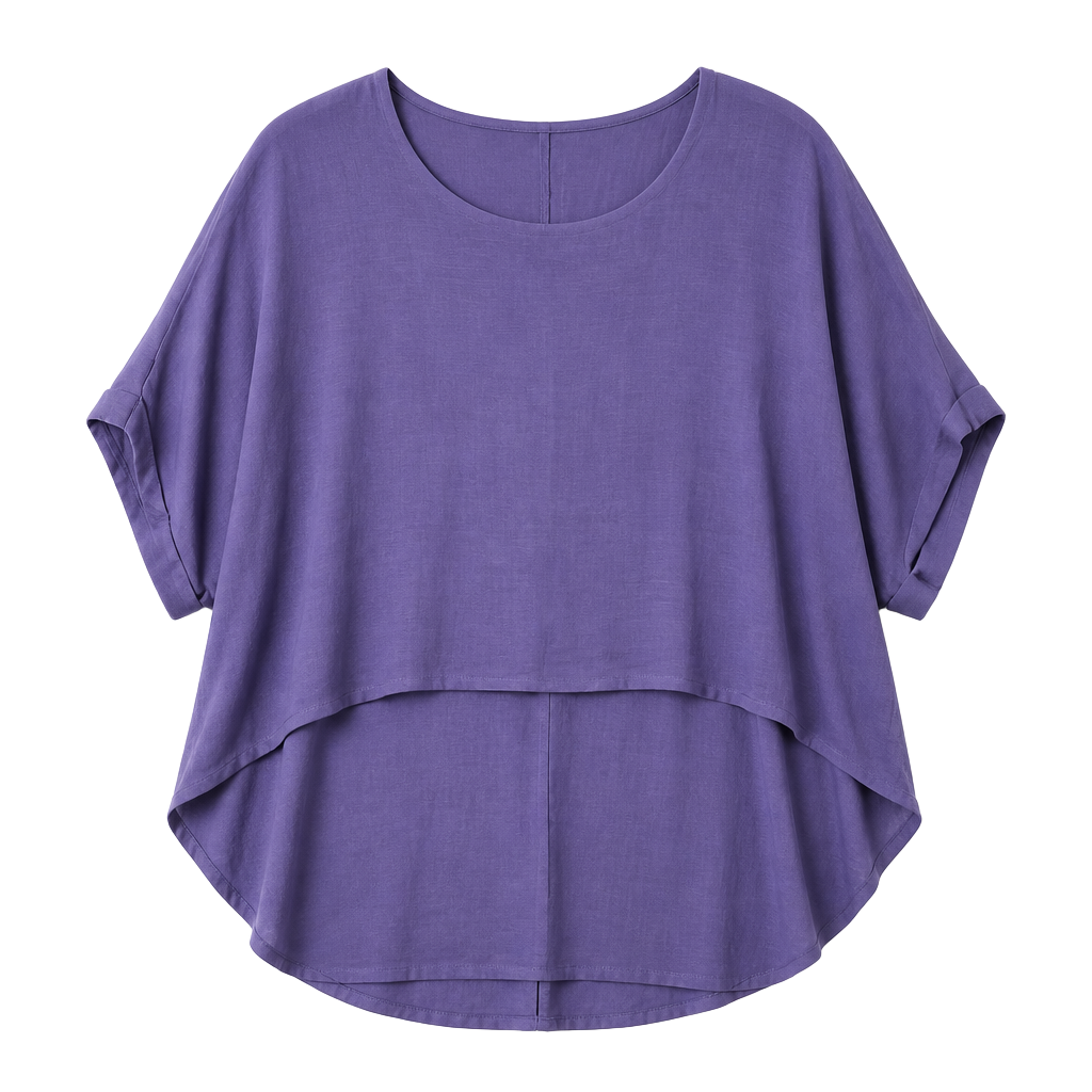 Women's Purple Asymmetric Tunic Top 1
