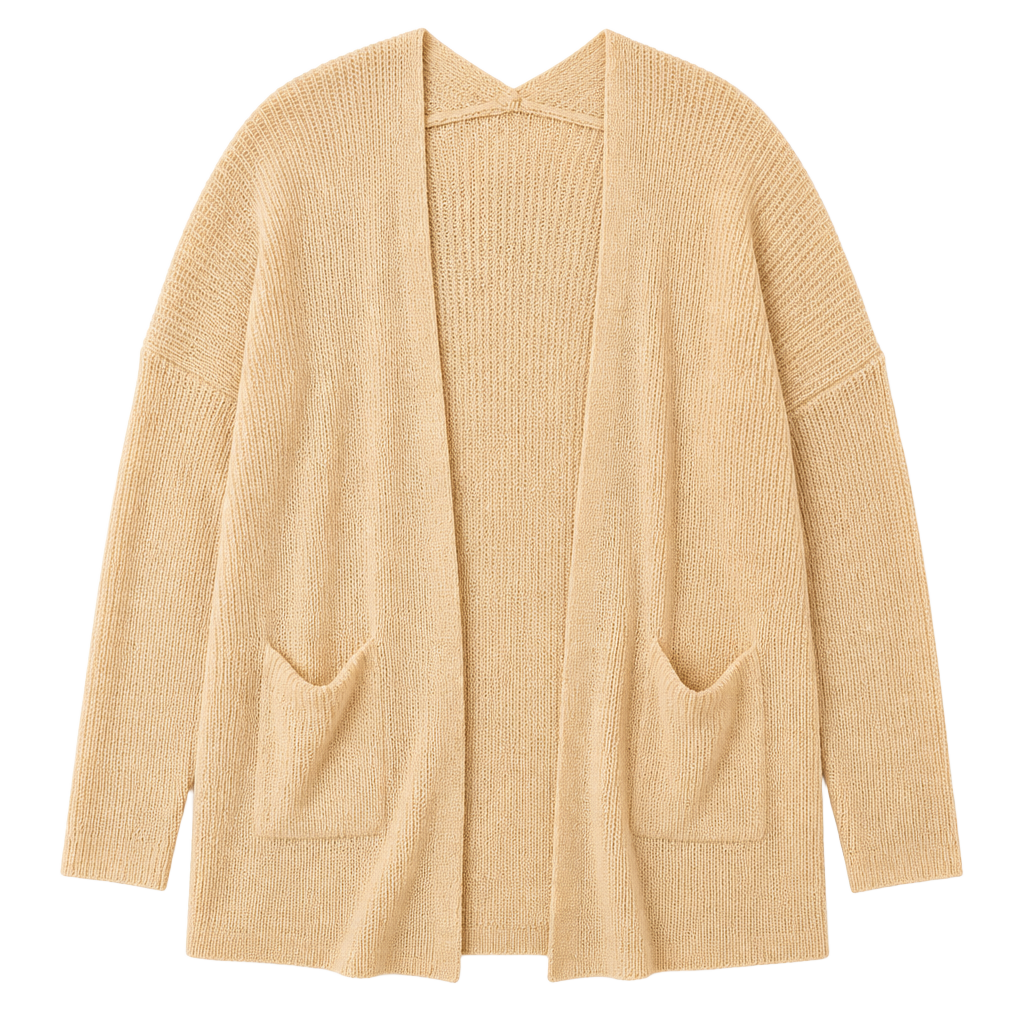 Cozy Knit Open-Front Cardigan with Pockets 1