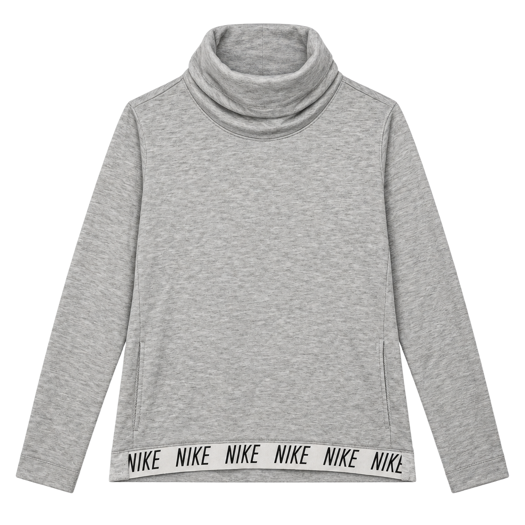 Nike Dri-Fit Cowl Neck Pullover Size M Gray Heather Sweatshirt 1