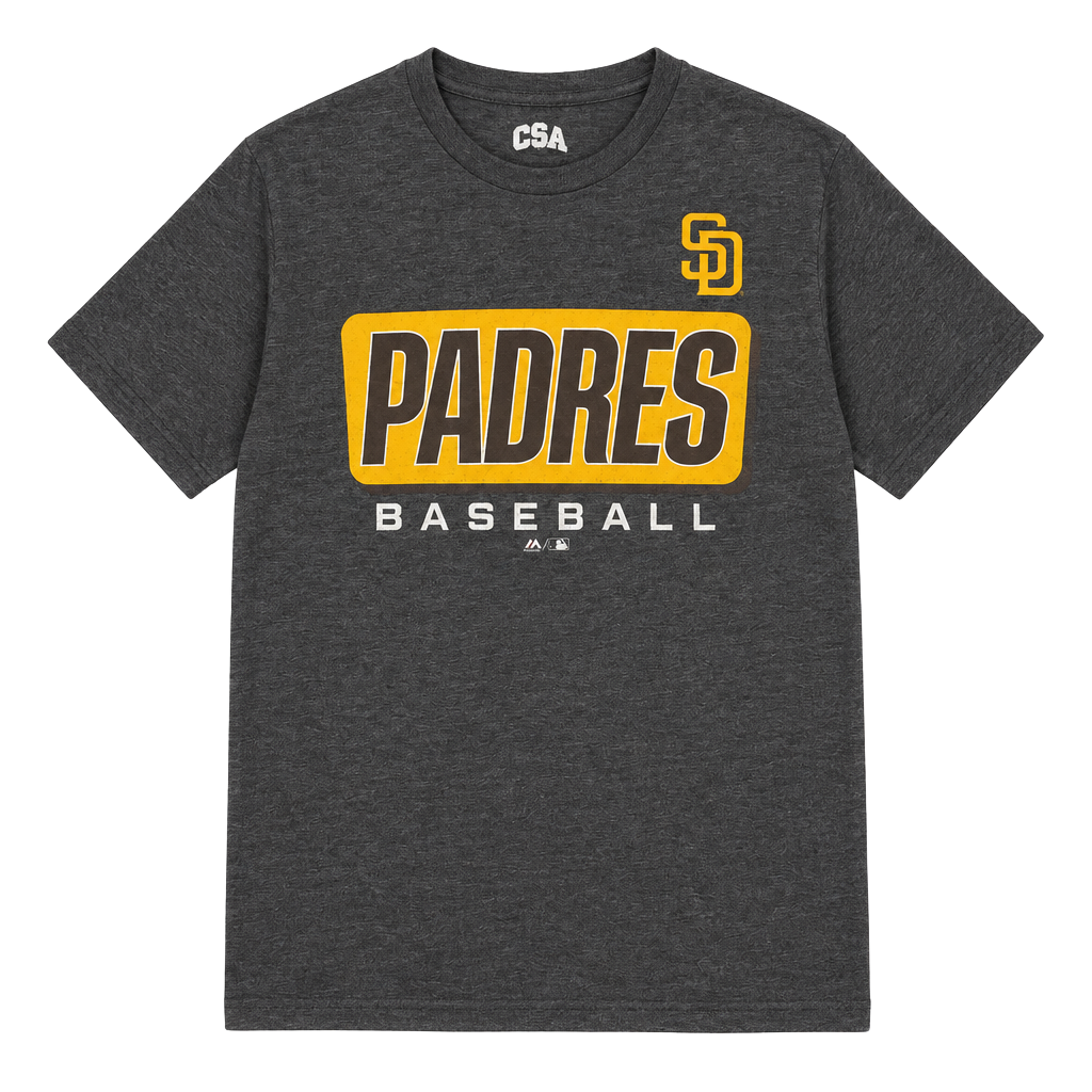 CSA San Diego Padres Graphic T-Shirt Heathered Dark Gray 1