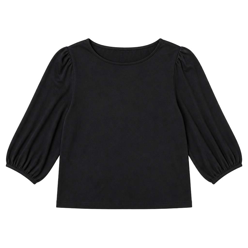 Lauren Ralph Lauren Black Puff 3/4 Sleeve Knit Top Size 2X 1