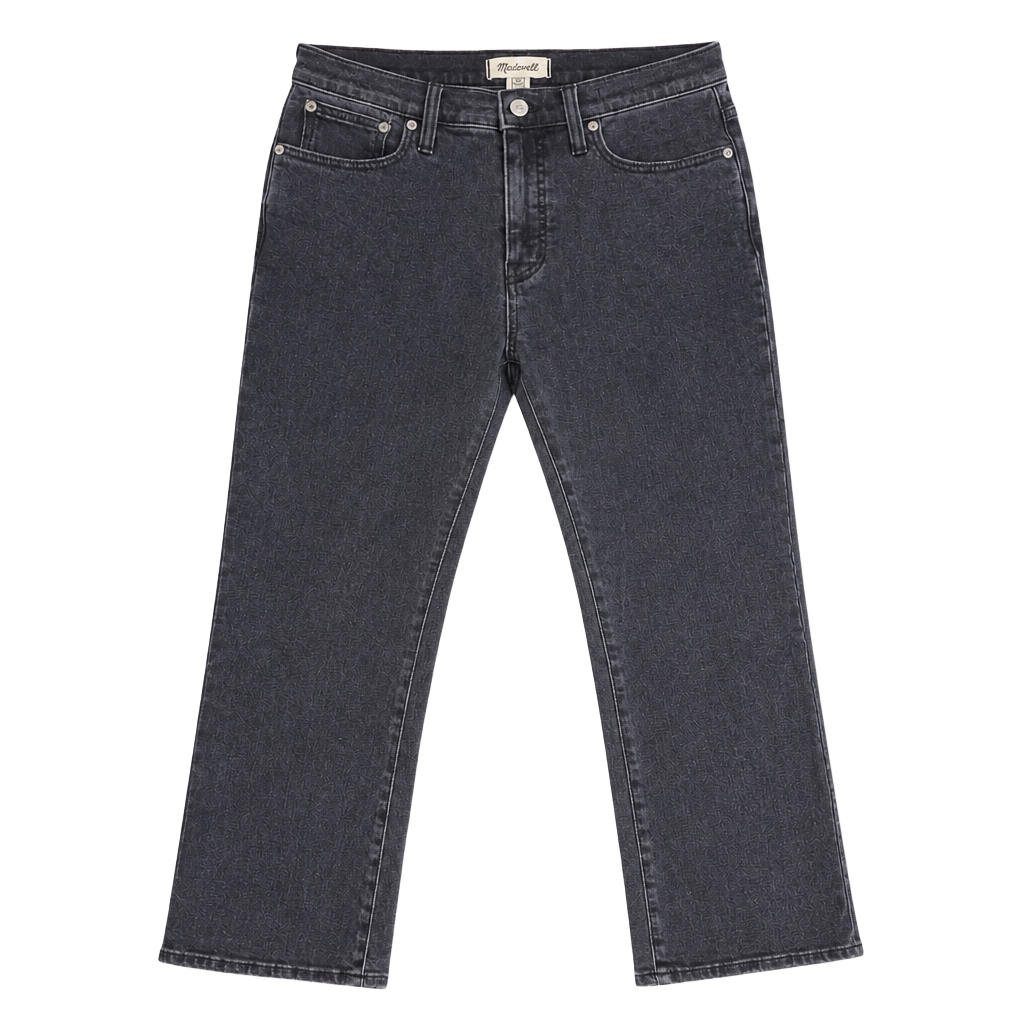 Madewell High-Rise Demi-Boot Crop Jeans in Black Wash 1