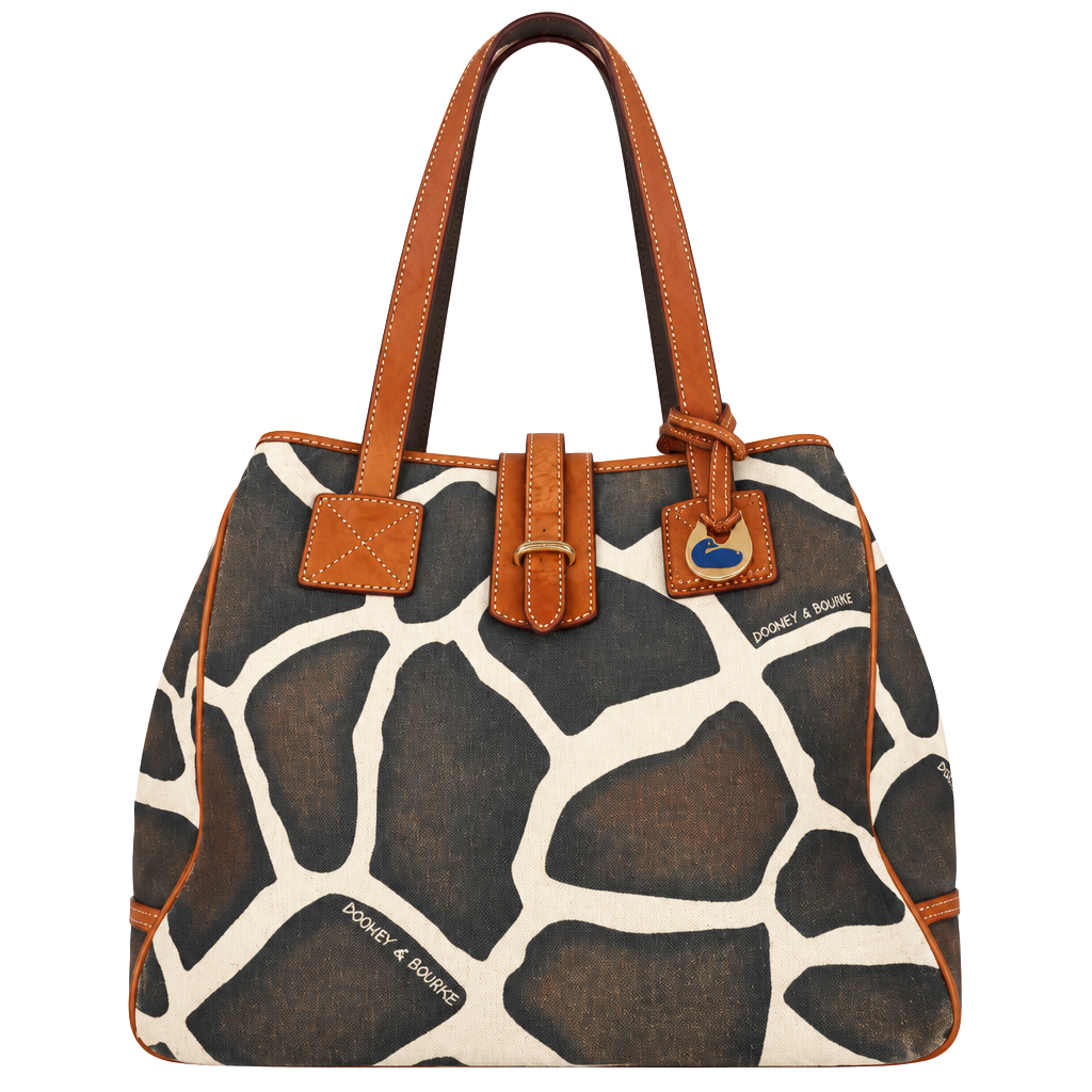 Dooney & Bourke Giraffe Print Canvas Tote Shoulder Handbag 1