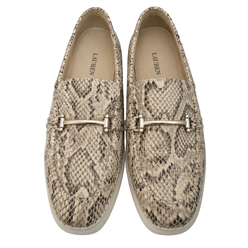 JustFab Steena Loafers Size 9 Snakeskin Bit Platform Slip-On 1