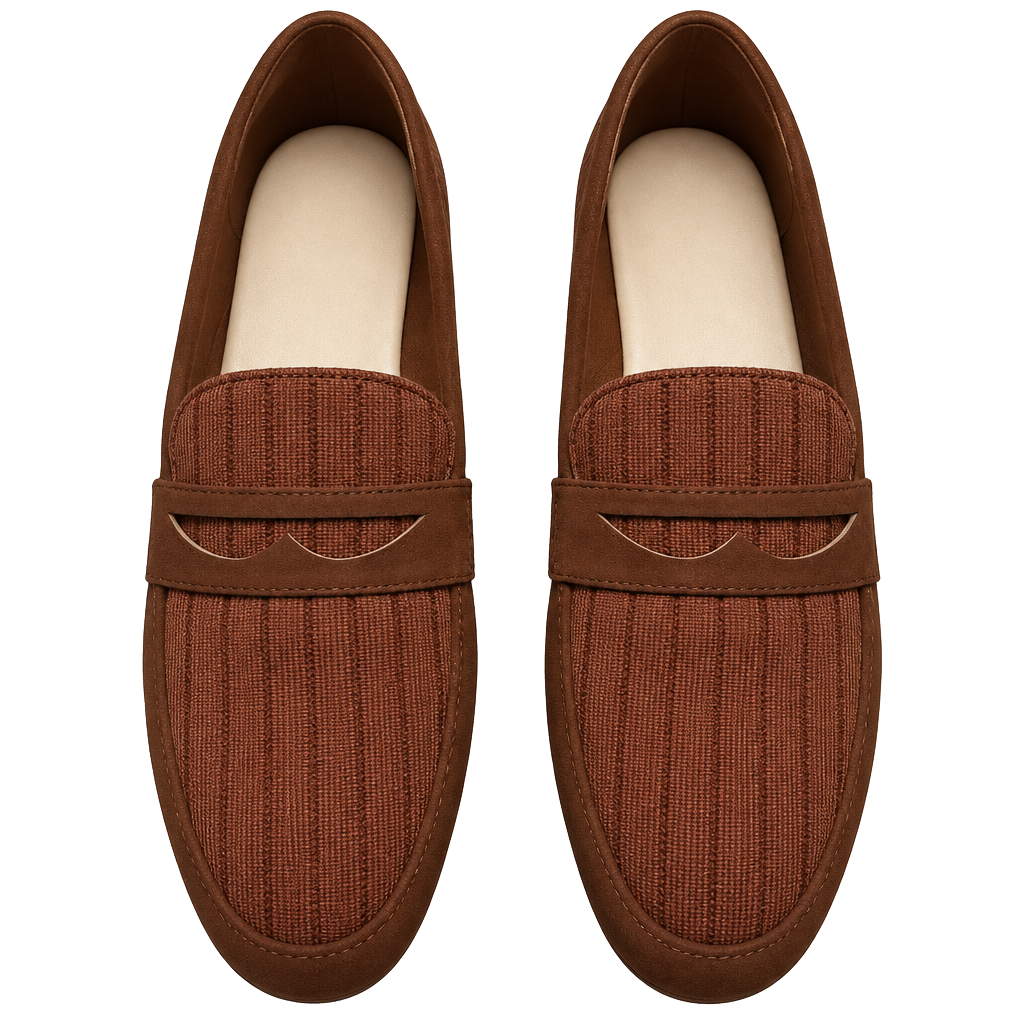 JF Joyce Classic Loafers Size 9 Brown Textile Slip-On Flats 1