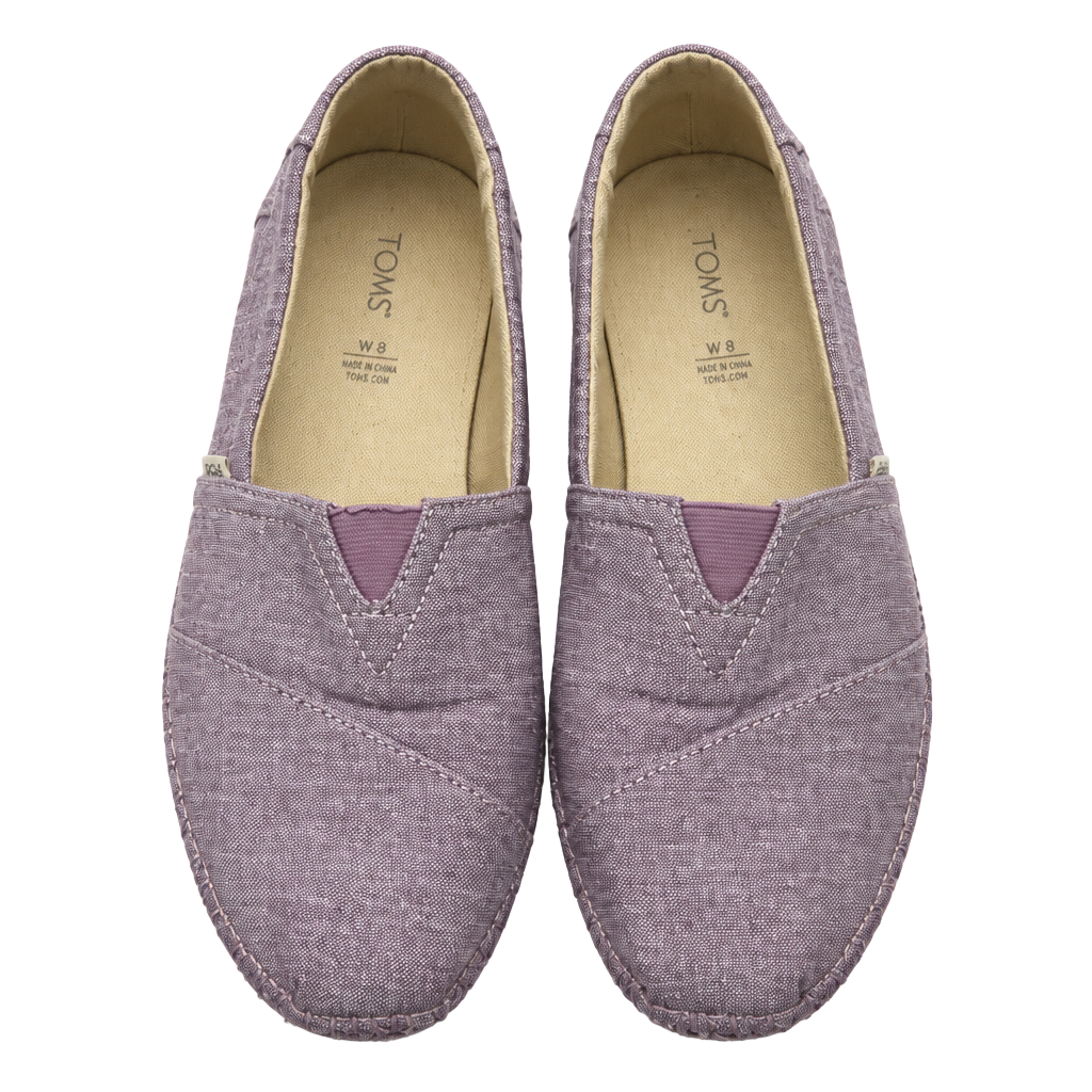 TOMS Alpargata Slip-On Shoes Women's Size 9 Purple Chambray 1