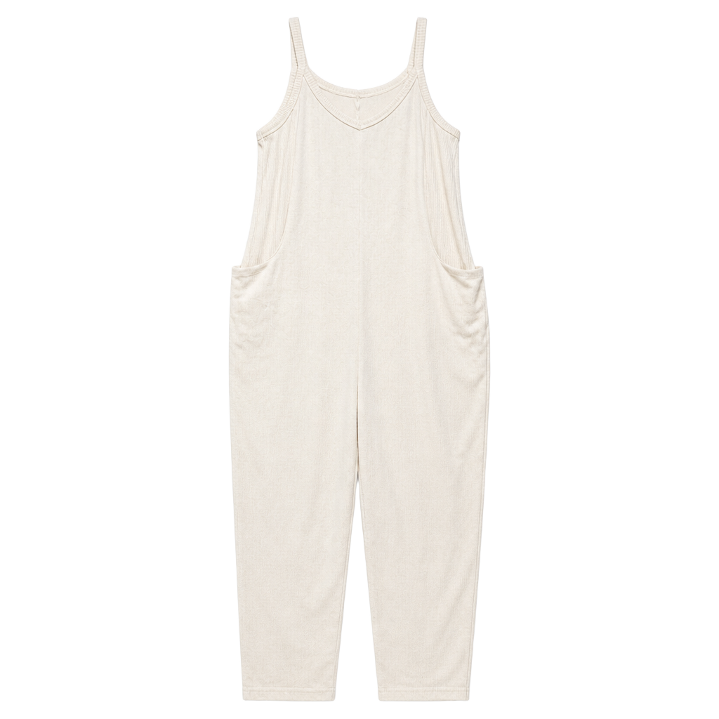 Sincerely Jules White Sleeveless Relaxed Loungewear Jumpsuit with Pockets Size M 1
