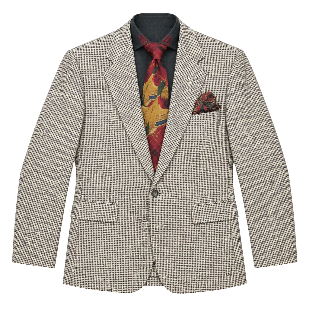 Hickey Freeman Canterbury Houndstooth Sport Coat Size 40 Reg Silk Wool 1