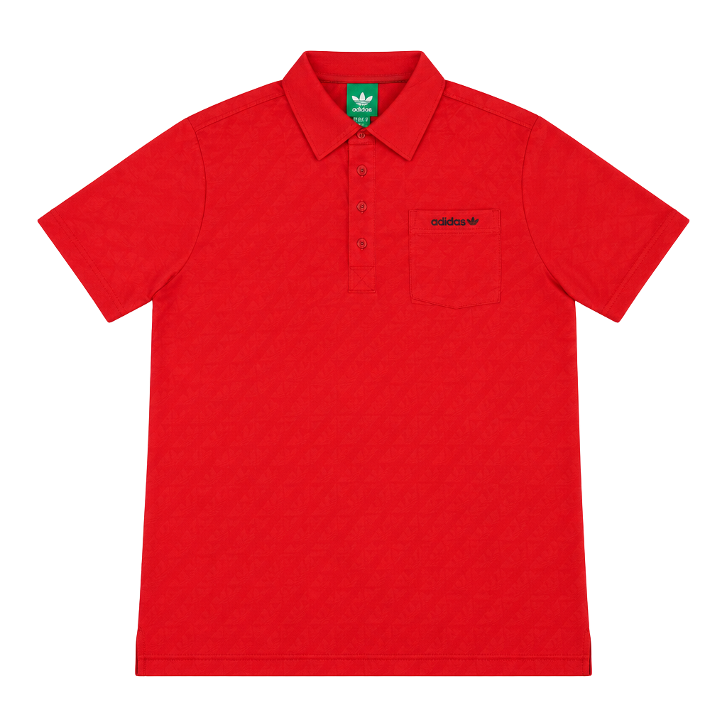 Adidas Originals Polo Shirt Size L Red Pocket Logo New 1