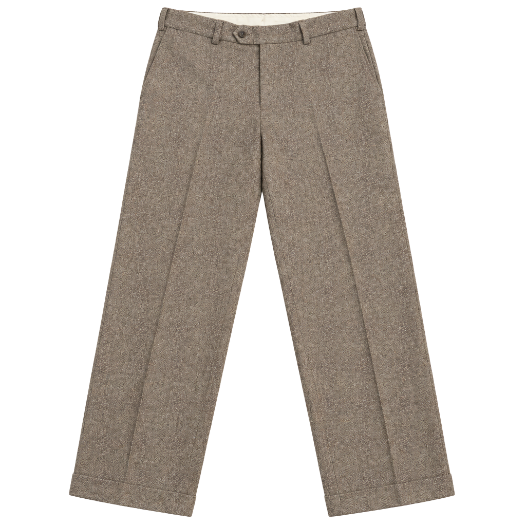 Bill Khakis Vintage Brown Tweed Trousers Flat Front Dress Pants 1