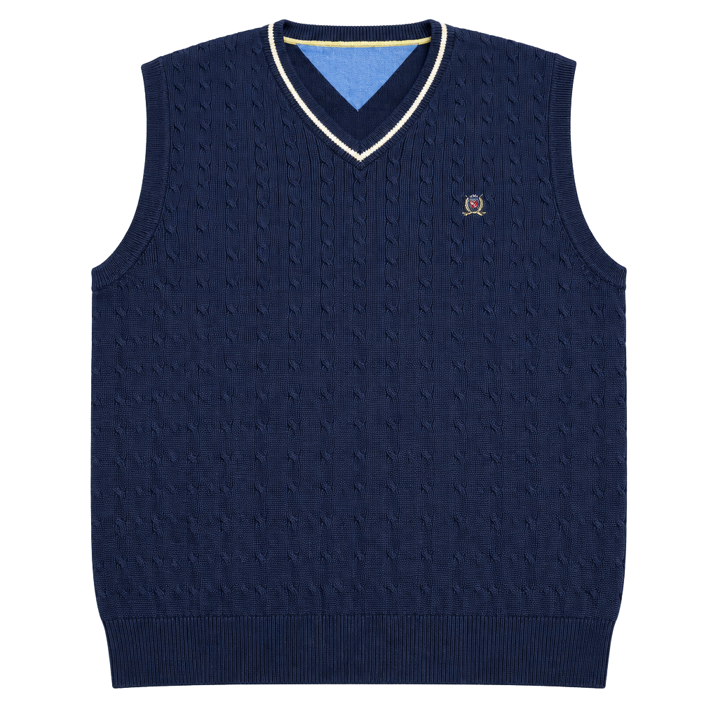 Tommy Hilfiger Golf Cable Knit Sweater Vest Navy XL 1