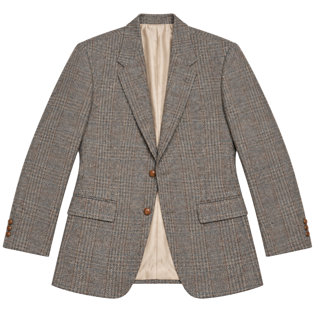 Wm. F. Farah Vintage Wool Tweed Blazer Jacket 38R Brown Plaid Sport Coat 1