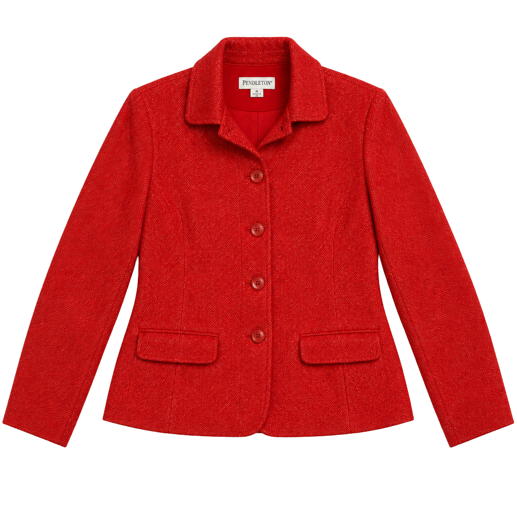 Pendleton Blazer Size M Red Merino Wool Button Up Jacket 1
