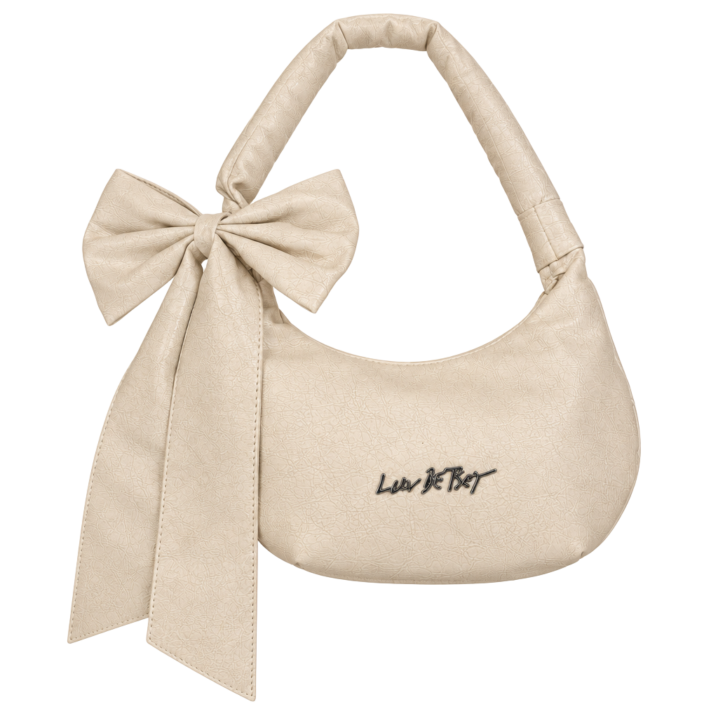 Luv Betsey by Betsey Johnson Cream Shoulder Bag with Bow 1