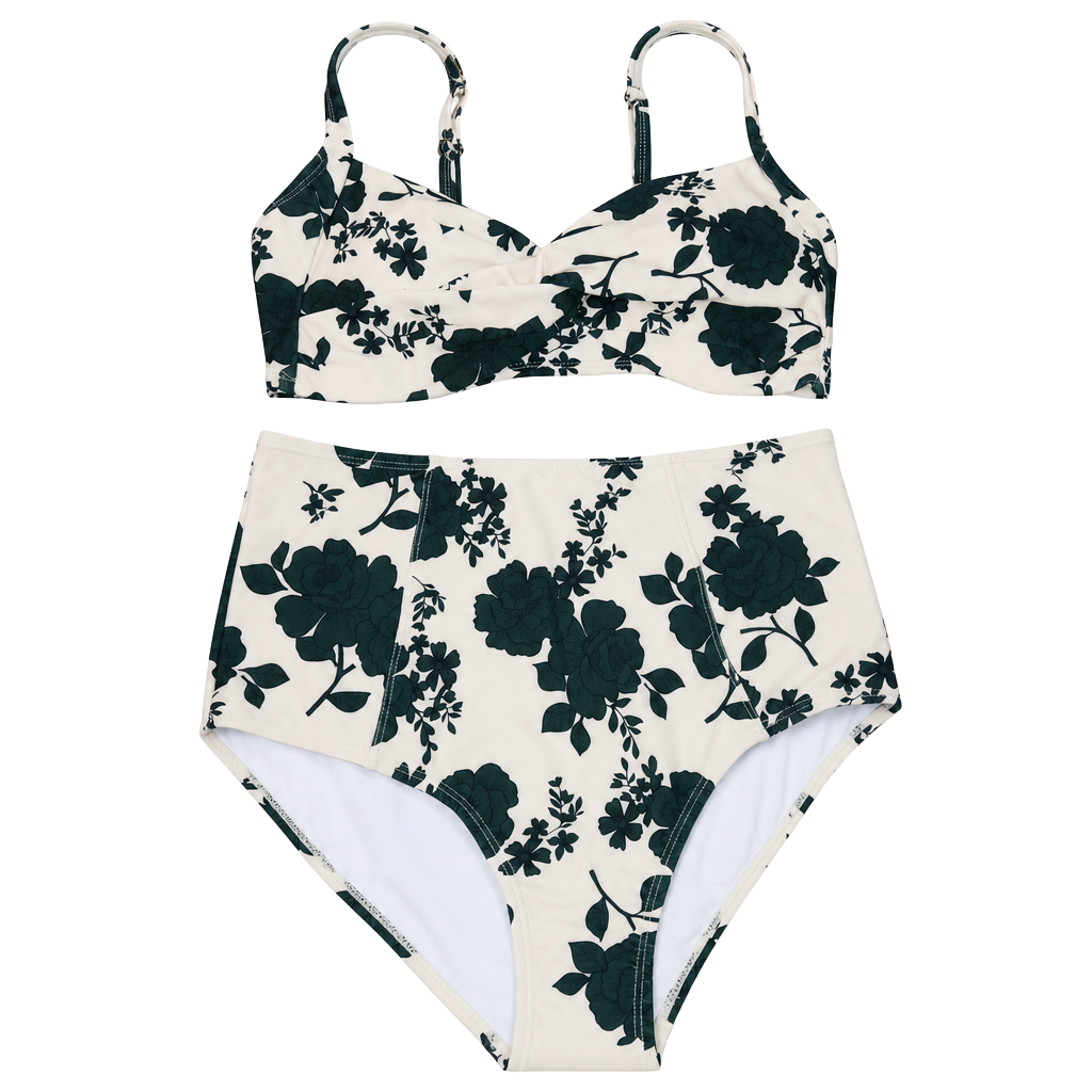 Blue Ivy Boutique Floral High Waisted Bikini Set Size L 1