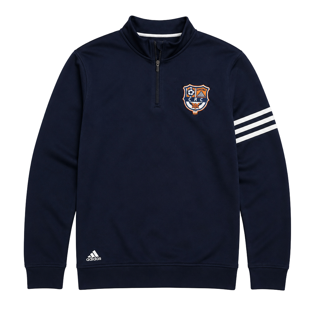 Adidas Climalite Quarter Zip Pullover Size L Navy Blue CRC Crest 1