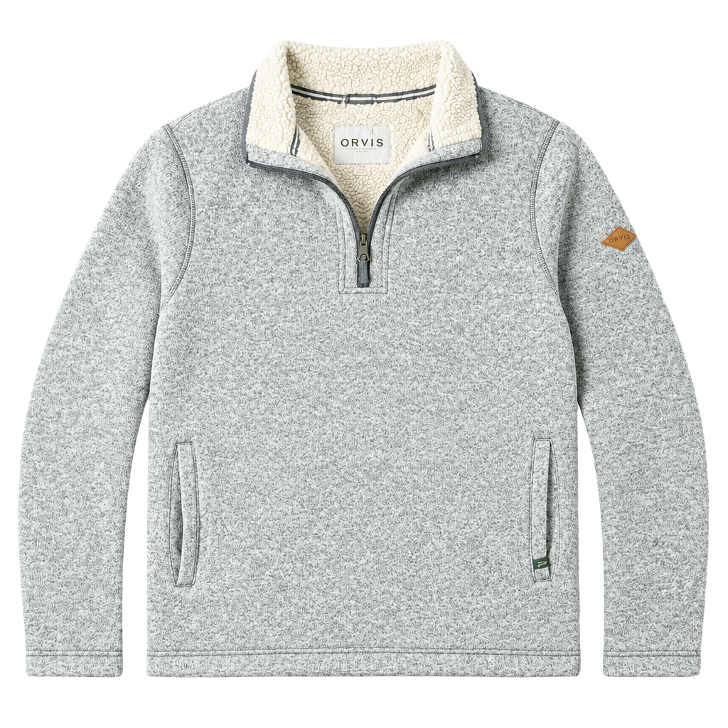 Orvis Sherpa Lined 1/4 Zip Pullover Size XL Gray 1