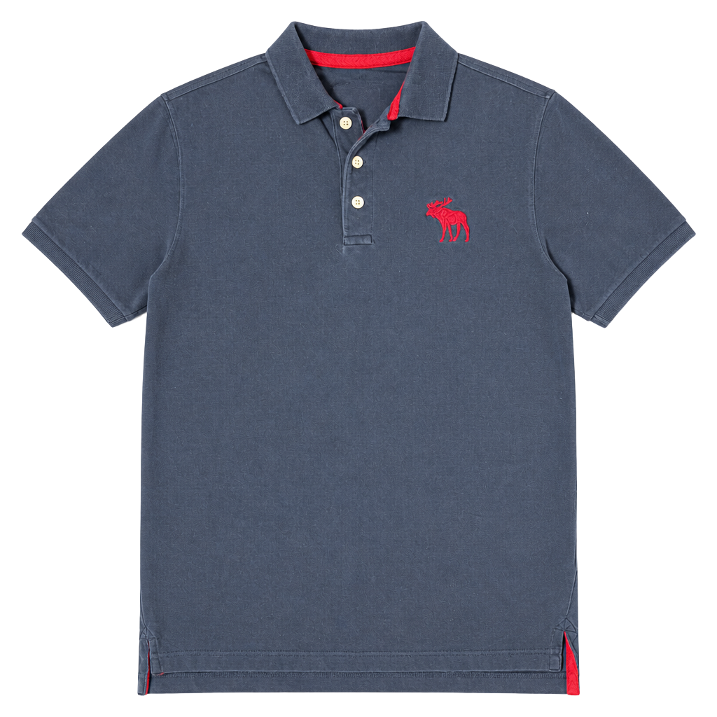 Abercrombie & Fitch Men's Navy Blue Polo Shirt 1