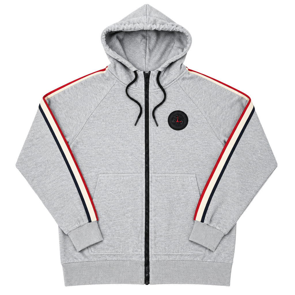 HT 16 Hoodie Size L Gray Full Zip Track Jacket 1