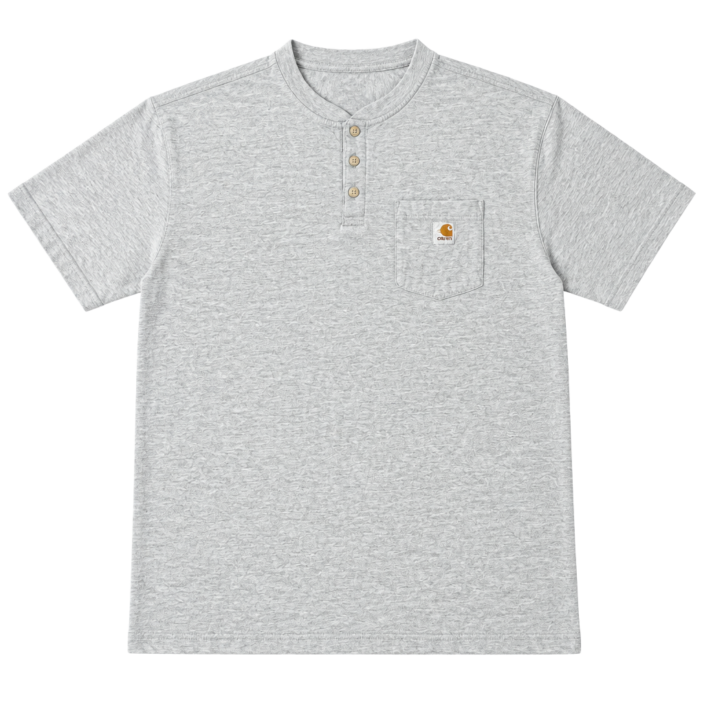 Carhartt Henley Pocket T-Shirt Size 2XL Gray 1