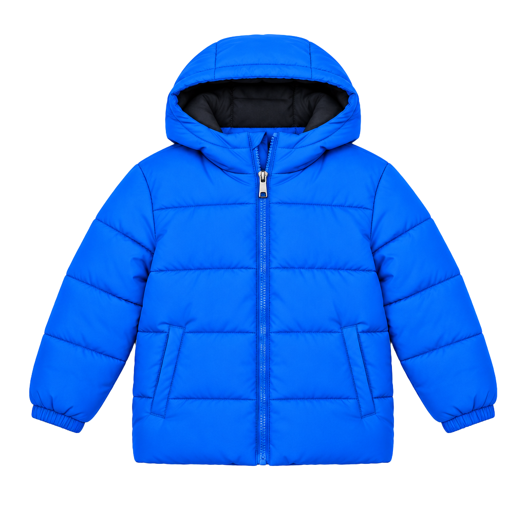 Swiss Tech Puffer Jacket Size XS (4-5) Blue Hooded Coat 1