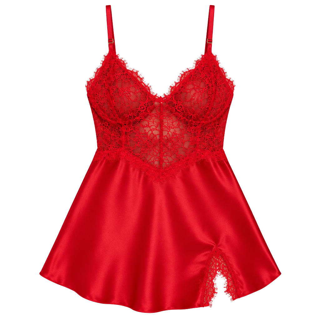 Victoria's Secret Lace Chemise Size L Red 1
