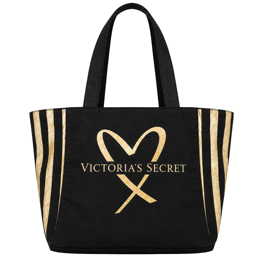 Vintage 2017 Victoria'S Secret Tote Bag Black Gold 1