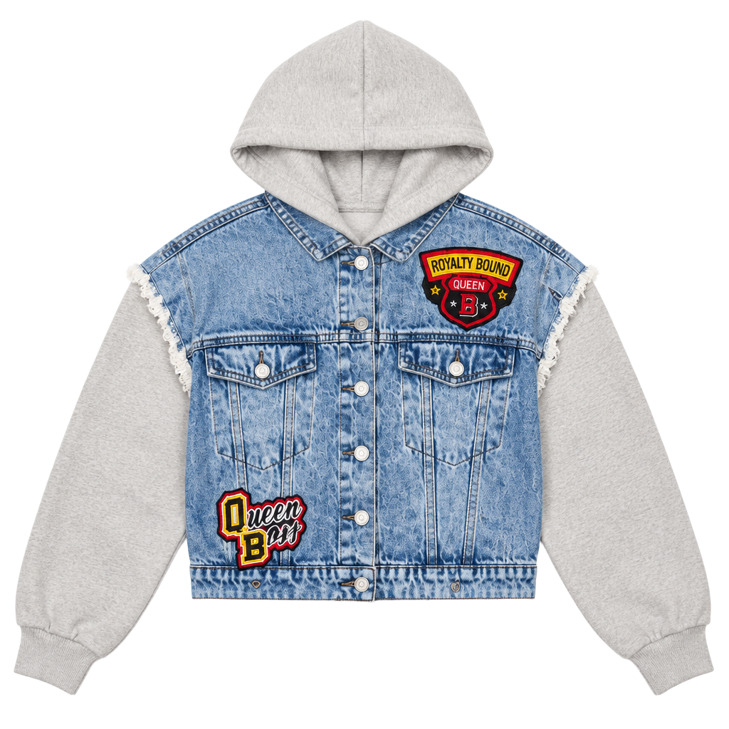 Thrill Jeans Hooded Denim Jacket Size L 1