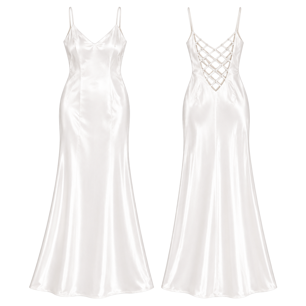 Niki By Niki Livas Maxi Dress White Satin 1