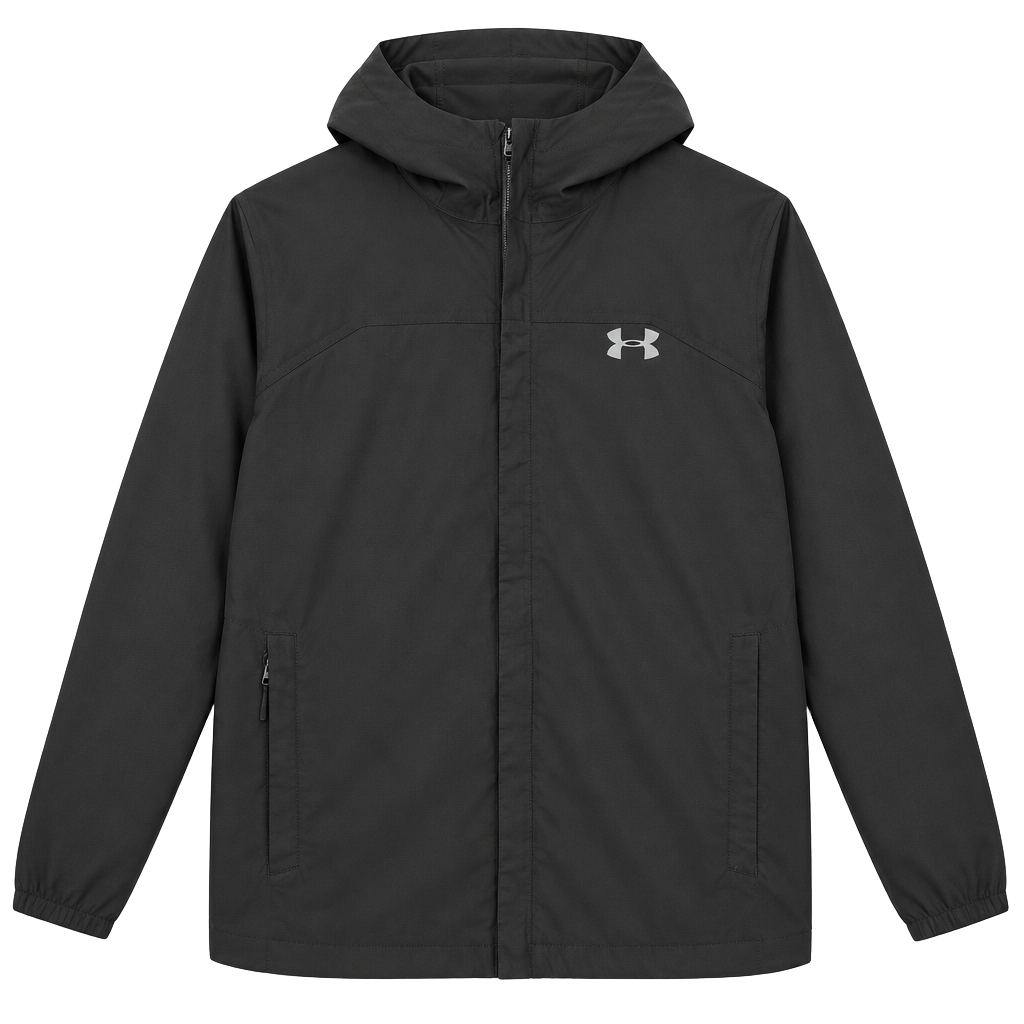 Under Armour Mens Storm Windbreaker Jacket Size S Black Hooded Water Resistant 1