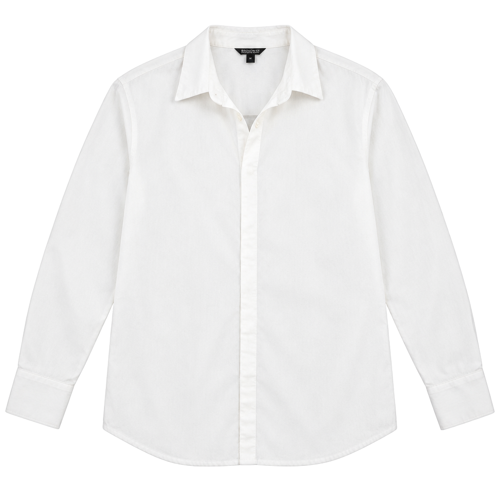 Bogari Womens Button Down Long Sleeve Shirt Size M White Collared Capsule 1